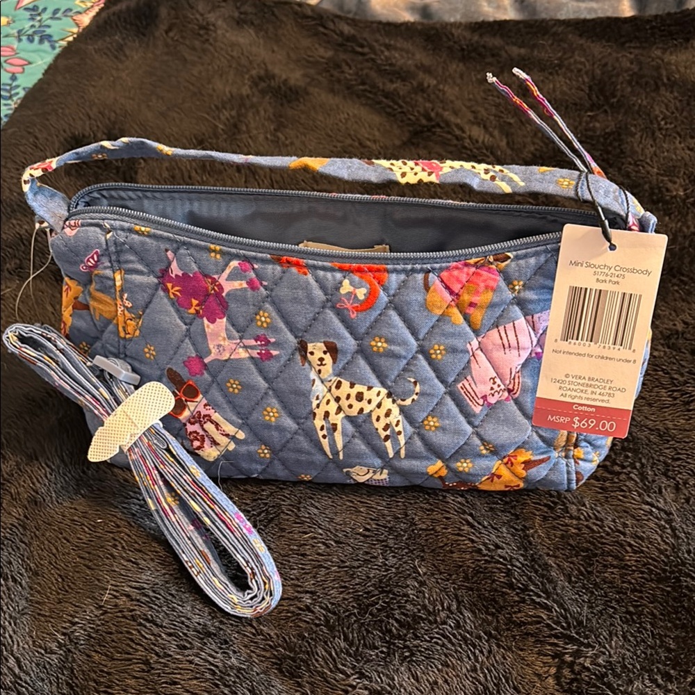 Quilted Dog Print Crossbody Bag